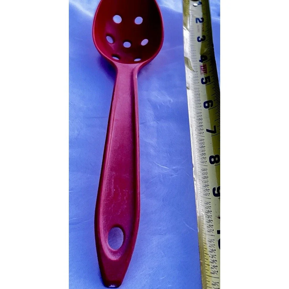 Vintage Hutzler LOPOL No. 700P Red Slotted Serving Spoon USA MCM Retro